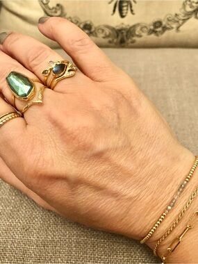 bluboho 14k Gold Soirée ring in Labradorite